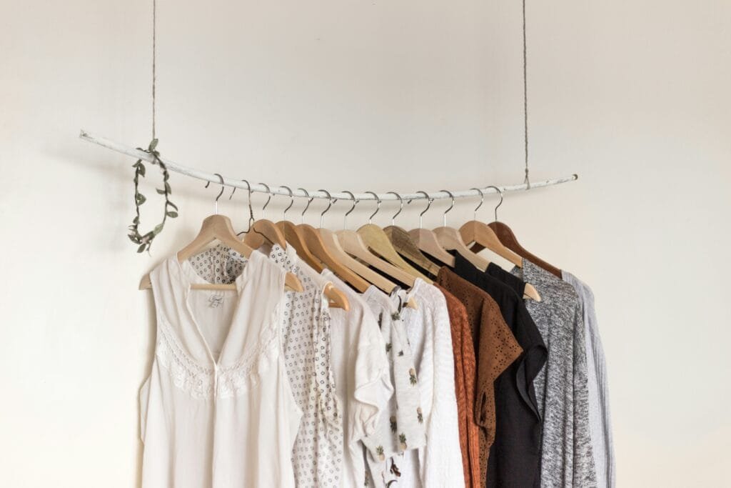 Budget-friendly sustainable fashion wardrobe with eco-friendly clothing choices.